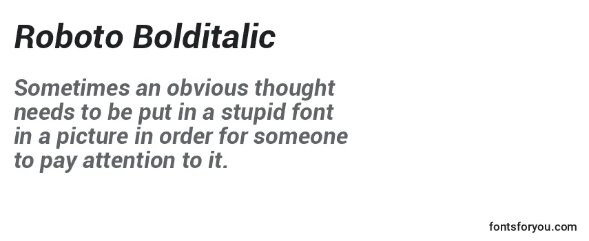 Roboto Bolditalic Font