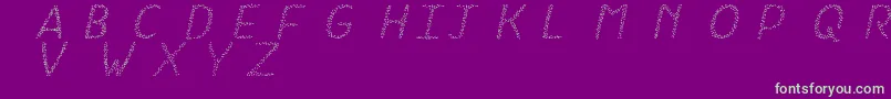 HkhSpringBudsItalic Font – Green Fonts on Purple Background