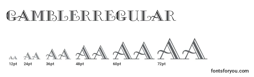 GamblerRegular Font Sizes