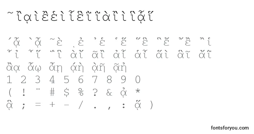 Czcionka CourierpgttNormal – alfabet, cyfry, specjalne znaki