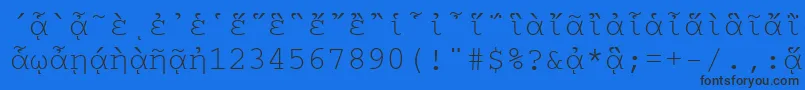CourierpgttNormal Font – Black Fonts on Blue Background
