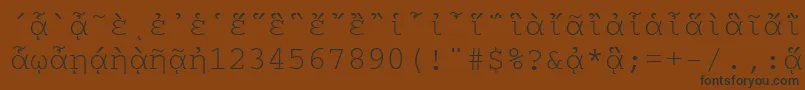 フォントCourierpgttNormal – 黒い文字が茶色の背景にあります