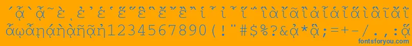 CourierpgttNormal Font – Blue Fonts on Orange Background