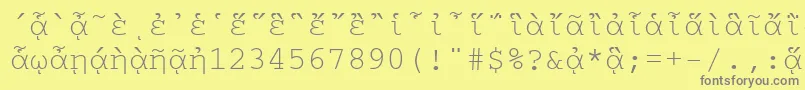 CourierpgttNormal Font – Gray Fonts on Yellow Background
