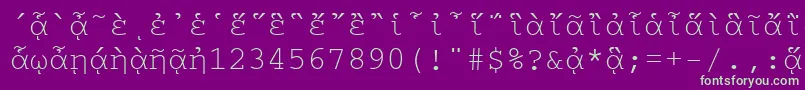 CourierpgttNormal Font – Green Fonts on Purple Background