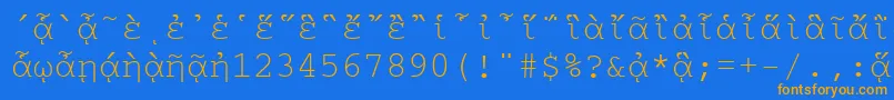 CourierpgttNormal Font – Orange Fonts on Blue Background