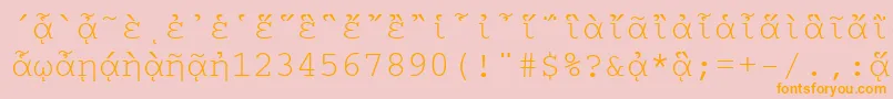 CourierpgttNormal Font – Orange Fonts on Pink Background
