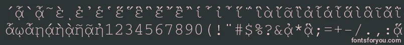 Czcionka CourierpgttNormal – różowe czcionki na czarnym tle
