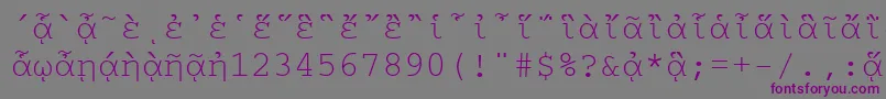 More about CourierpgttNormal Font CourierpgttNormal Font – Purple Fonts on Gray Background