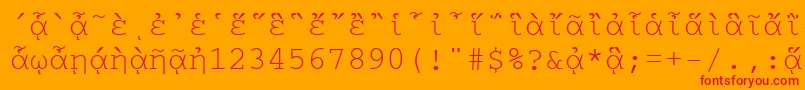 CourierpgttNormal Font – Red Fonts on Orange Background
