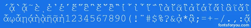 CourierpgttNormal Font – White Fonts on Blue Background