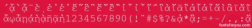 CourierpgttNormal Font – White Fonts on Red Background