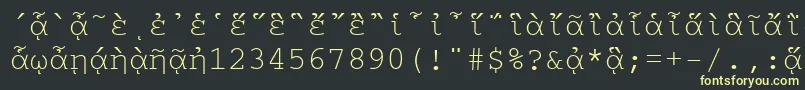CourierpgttNormal Font – Yellow Fonts on Black Background
