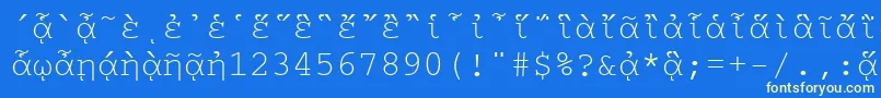 フォントCourierpgttNormal – 黄色の文字、青い背景