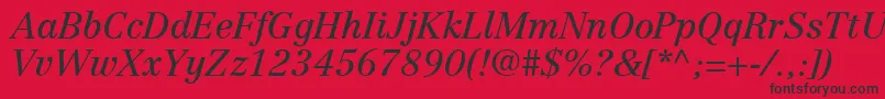 Czcionka CenturyRepriseSsiItalic – czarne czcionki na czerwonym tle