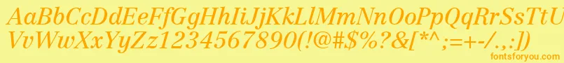 More about CenturyRepriseSsiItalic Font CenturyRepriseSsiItalic Font – Orange Fonts on Yellow Background