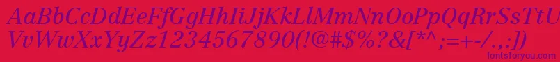 CenturyRepriseSsiItalic-Schriftart – Violette Schriften auf rotem Hintergrund