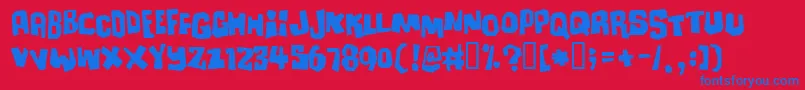 Ultimatu Font – Blue Fonts on Red Background