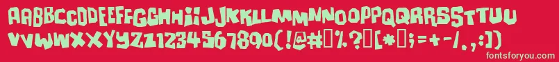 Ultimatu Font – Green Fonts on Red Background