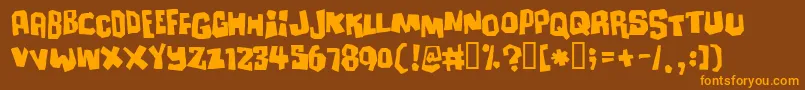 Ultimatu Font – Orange Fonts on Brown Background