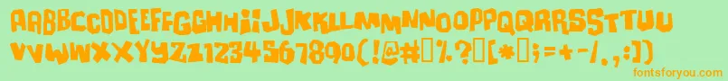 Ultimatu Font – Orange Fonts on Green Background