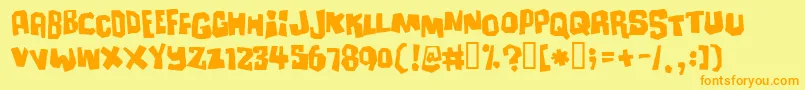 Ultimatu Font – Orange Fonts on Yellow Background