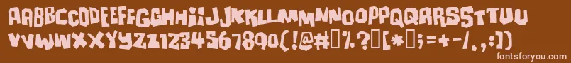 フォントUltimatu – 茶色の背景にピンクのフォント