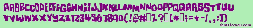 Ultimatu Font – Purple Fonts on Green Background
