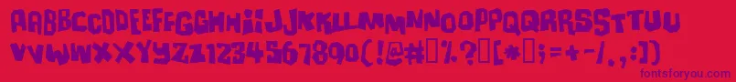 Ultimatu Font – Purple Fonts on Red Background