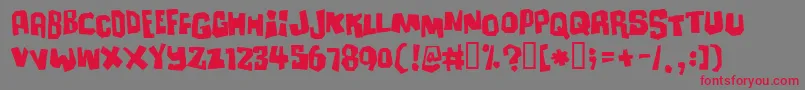 Ultimatu Font – Red Fonts on Gray Background