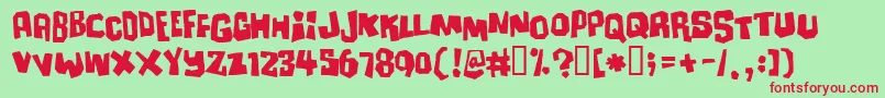 Ultimatu Font – Red Fonts on Green Background