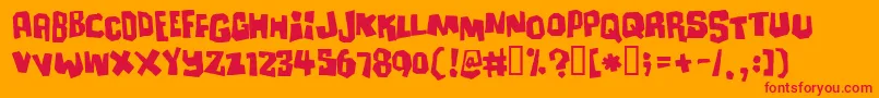Ultimatu Font – Red Fonts on Orange Background