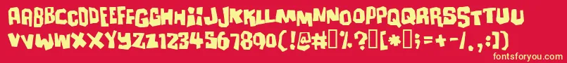 Ultimatu Font – Yellow Fonts on Red Background