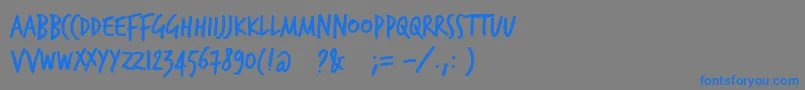 Trashhand Font – Blue Fonts on Gray Background