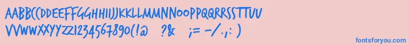 Шрифт Trashhand – синие шрифты на розовом фоне