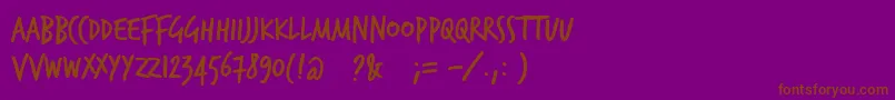 Trashhand Font – Brown Fonts on Purple Background
