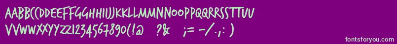 Trashhand Font – Green Fonts on Purple Background