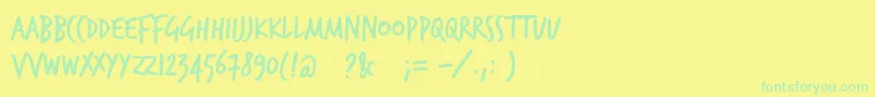 Trashhand-fontti – vihreät fontit keltaisella taustalla