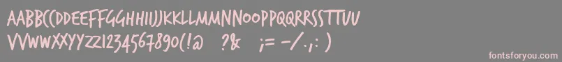 Trashhand Font – Pink Fonts on Gray Background