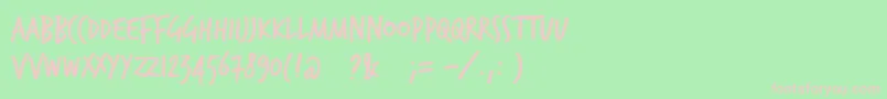 Trashhand Font – Pink Fonts on Green Background