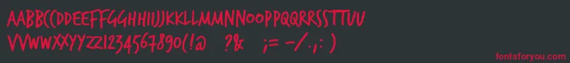 Trashhand Font – Red Fonts on Black Background