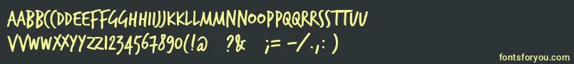 Trashhand Font – Yellow Fonts on Black Background