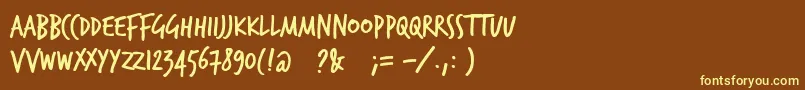 More about Trashhand Font Trashhand Font – Yellow Fonts on Brown Background