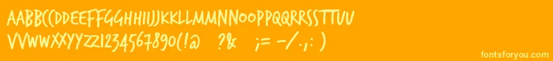 Trashhand Font – Yellow Fonts on Orange Background