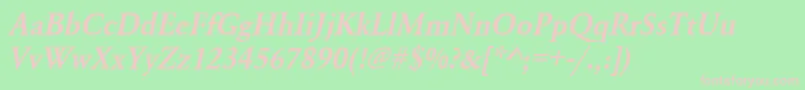 UrwgaramondtdemnarOblique Font – Pink Fonts on Green Background