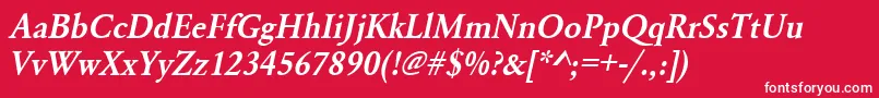UrwgaramondtdemnarOblique Font – White Fonts on Red Background