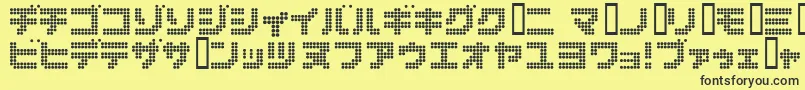 Dot6282kana Font – Black Fonts on Yellow Background