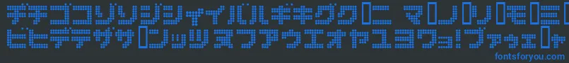 Dot6282kana Font – Blue Fonts on Black Background