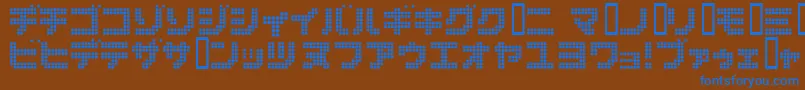 Dot6282kana Font – Blue Fonts on Brown Background