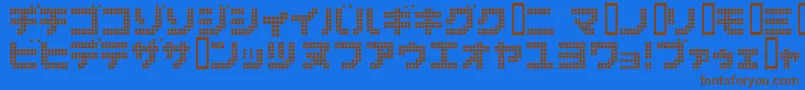Dot6282kana Font – Brown Fonts on Blue Background